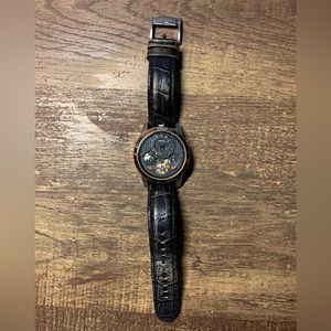 Black Leather Fossil Watch